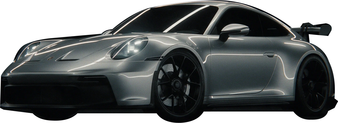 Meticulously finished silver sports coupe in the REFRACT atelier